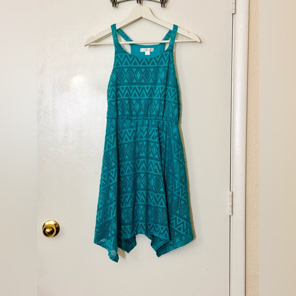 Xhilaration Teal Geometric Dress